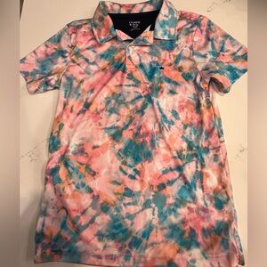 Vineyard Vines Pink and Blue Tie-Dye Kids Polo